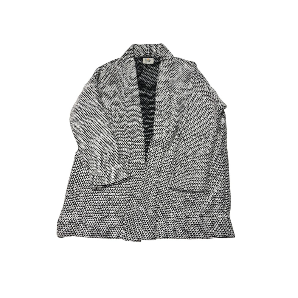 Marine Layer Womens Black White Textured Open Front Cardigan Sweater Small 12794 - Picture 1 of 10
